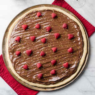 Nutella Raspberry Valentine’s Day Pizza image