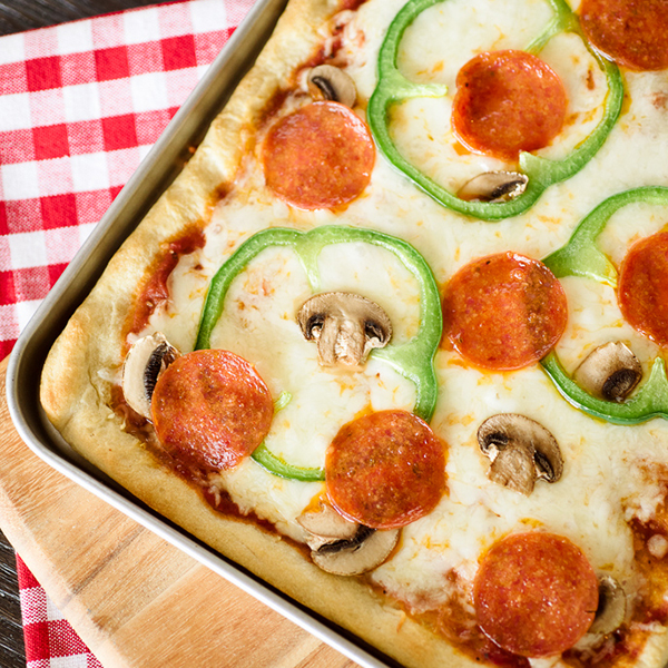 toaster oven pizza with mushrooms