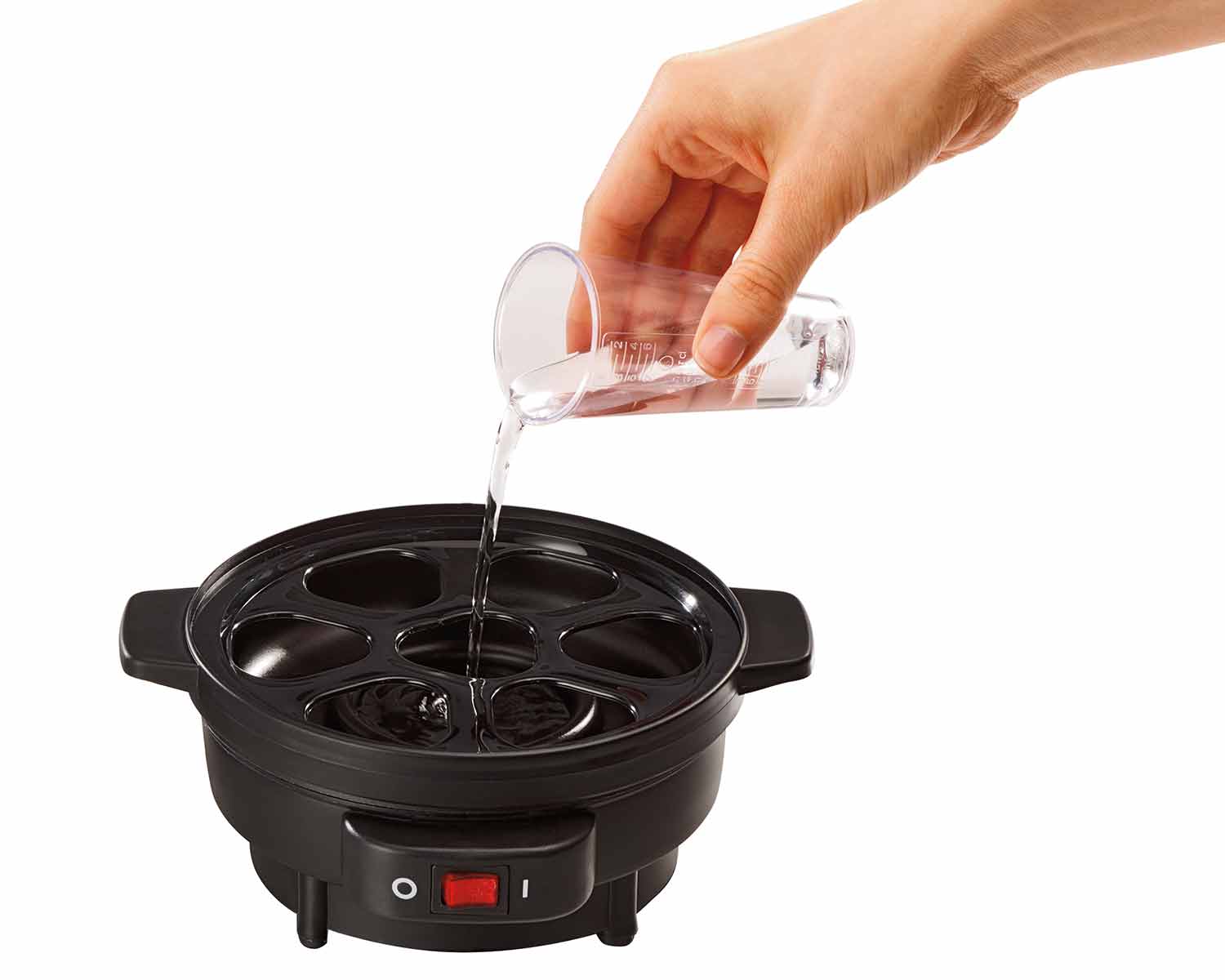 25500 Holds 7 Hard Boiled or Poached with Ready Timer Hamilton Beach Electric Egg Cooker and Poacher for Soft Black 