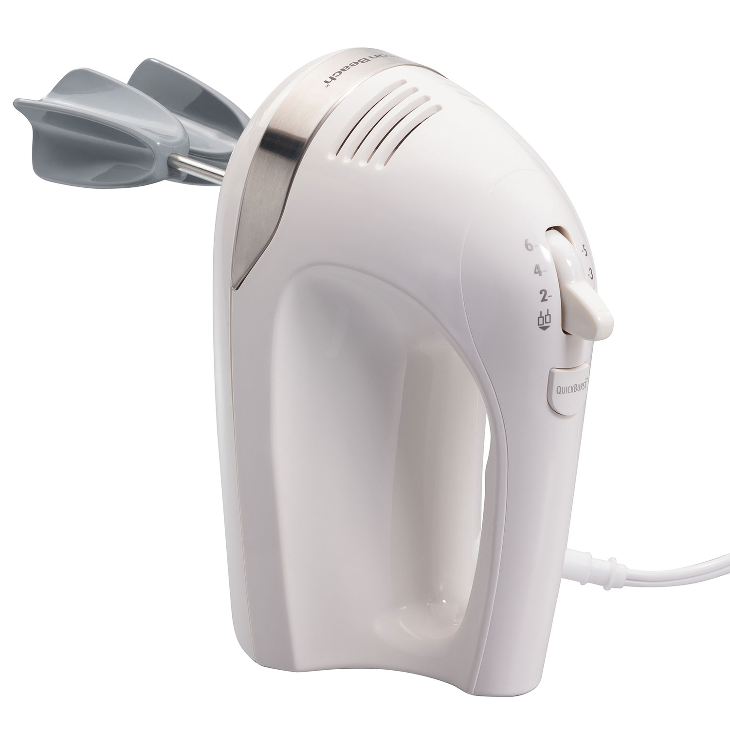 6 Speed Hand Mixer with Easy Clean Beaters, White (62636)