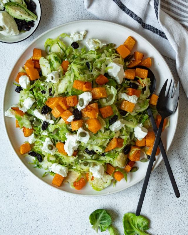 Shaved Brussel Sprout & Butternut Squash Salad