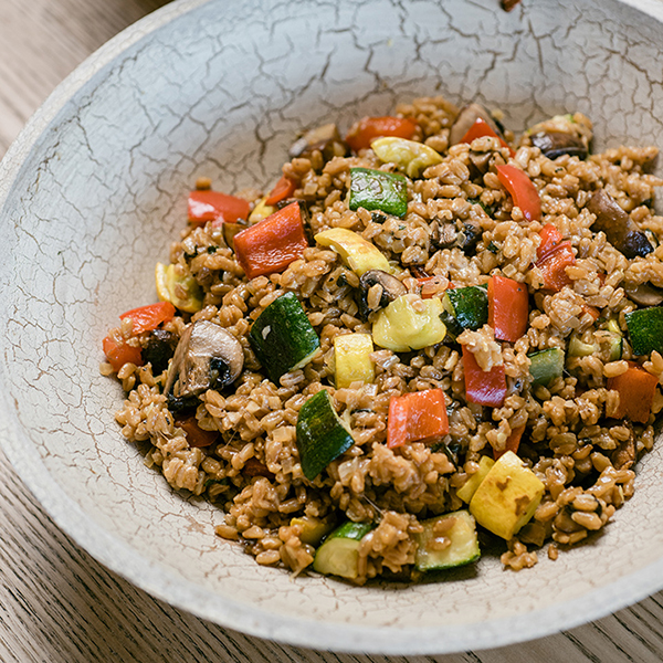 Farro Risotto with Roasted Vegetables