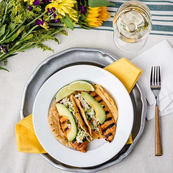 Grilled Fish Tacos with Jalapeno Slaw
