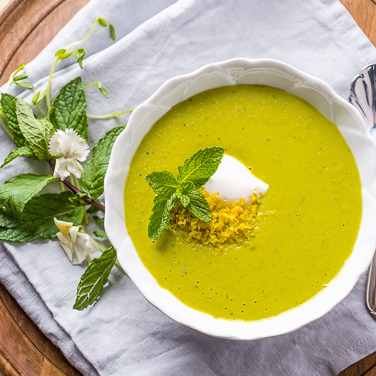 Spring Pea Soup with Lemon and Mint
