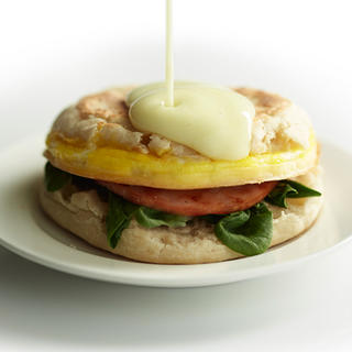Eggs Benedict Breakfast Sandwich with Hollandaise Sauce  image