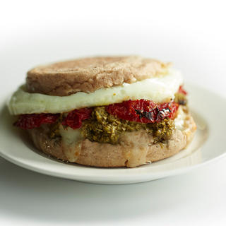 Pesto with Sun-dried Tomato, Mozzarella and Egg Breakfast Sandwich image