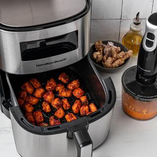 Air Fryer Salmon Bites With Miso-Gochujang Sauce image