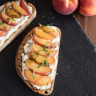 Peach Toast with Ricotta and Mint image