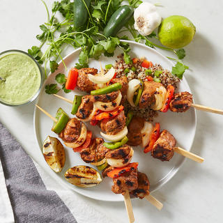 Grilled Peruvian Chicken and Vegetable Kabobs image