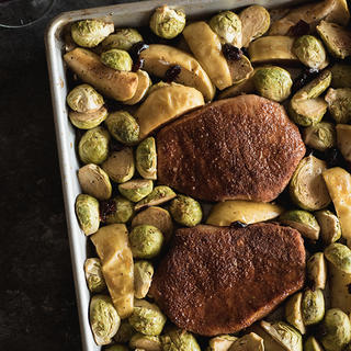 Pork Chops with Maple-Glazed Apples Sheet Pan Supper image