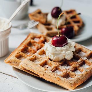 Whole Grain Waffles with Dipping Sauces image