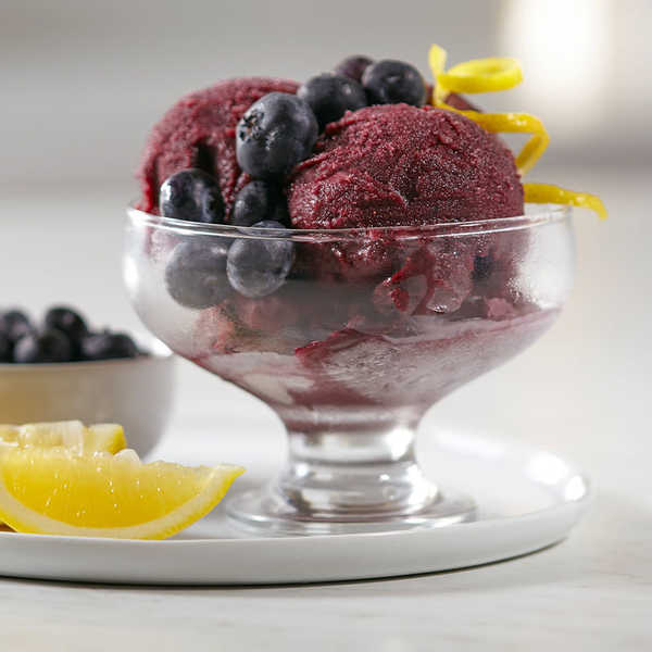 Blueberry Lemon Prosecco Sorbet