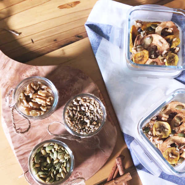 Miranda's Honey Cinnamon Dried Apple Rings & Tumeric Maple Dried Banana Chips