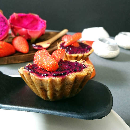 No Bake Dragon Fruit Jam Tarts