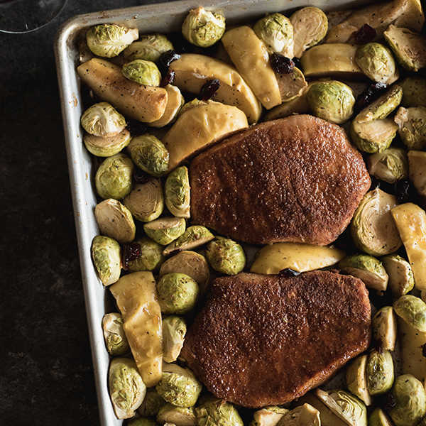 Pork Chops with Maple-Glazed Apples Sheet Pan Supper